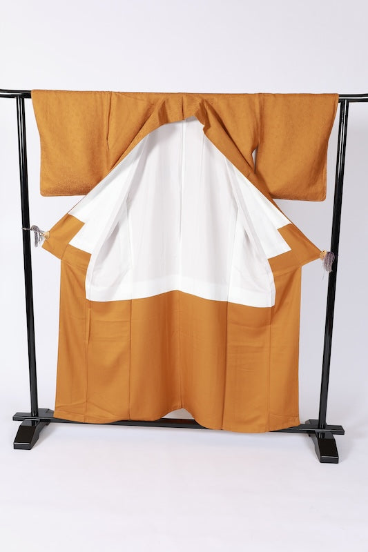 Japanese kimono Unused New <Iromuzi> L-size  silk 100% /B1077