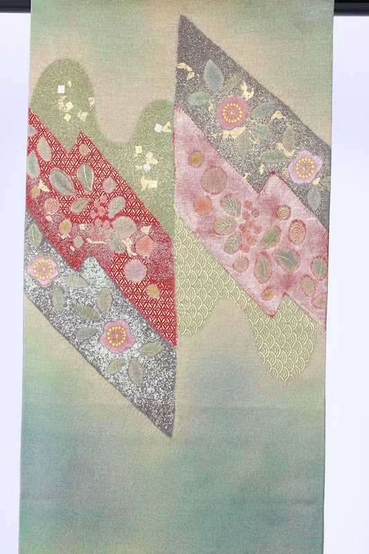 Japanese Unused  New sash belt (-obi) 100% silk  /B1082