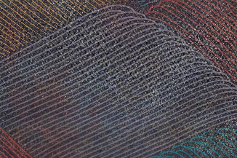 Japanese used sash belt (Fukuro-obi) 100% silk  /B1078