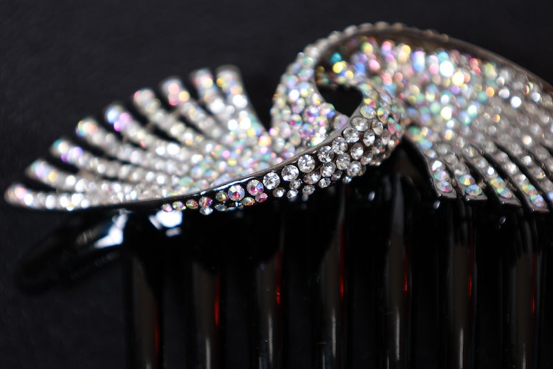 Kanzashi Hair Ornament Black, White, Blue  pre-owned /D31