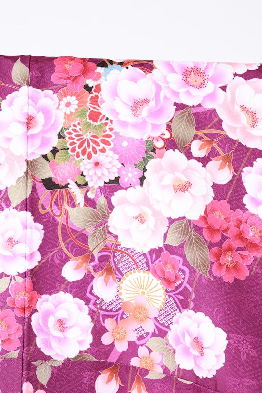 Japanese kimono,hakama 2 piece set used M-size  polyester /B1087