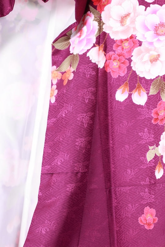 Japanese kimono,hakama 2 piece set used M-size  polyester /B1087