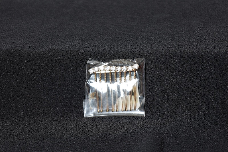 Hair Accessory - Brand New - Gold - Rhinestone - Set of 2 / D27