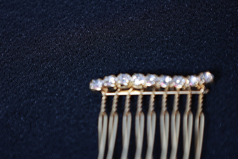 Hair Accessory - Brand New - Gold - Rhinestone - Set of 2 / D27