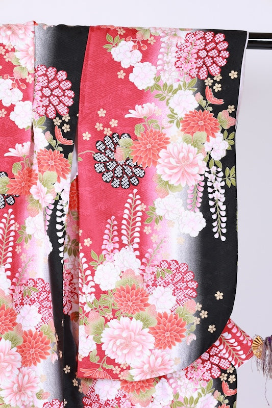 Japanese kimono,hakama 2piece set used  L-size  polyester /B1086