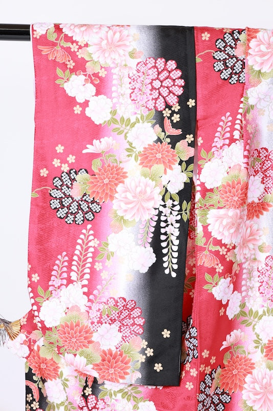 Japanese kimono,hakama 2piece set used  L-size  polyester /B1086