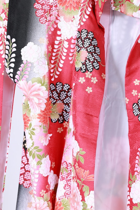 Japanese kimono,hakama 2piece set used  L-size  polyester /B1086