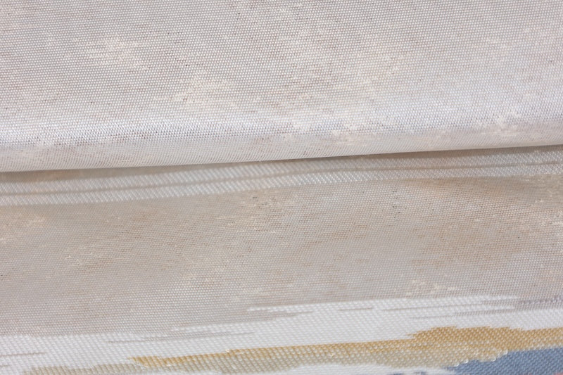 Nagoya obi new (sash) - Silver, Gold, Brown, Purple, Blue - Kasumi (mist) pattern - L105