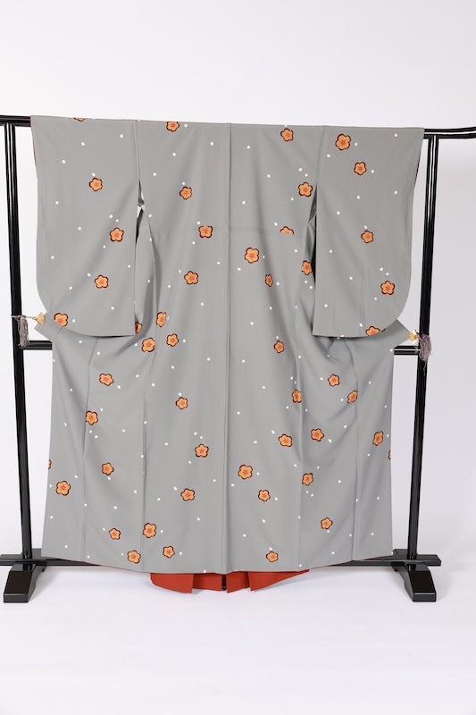 Japanese kimono,hakama,nagazyuban 3 piece set  used L-size  polyester /B1089