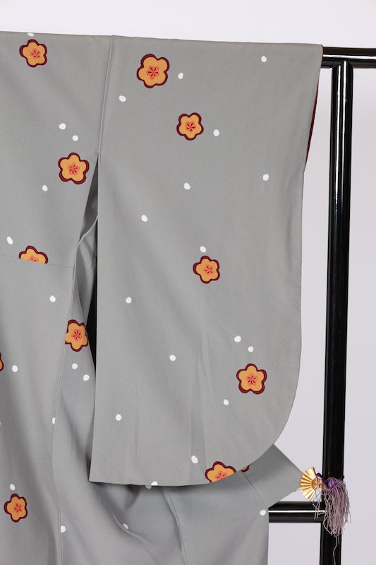 Japanese kimono,hakama,nagazyuban 3 piece set  used L-size  polyester /B1089
