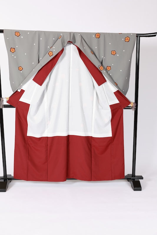 Japanese kimono,hakama,nagazyuban 3 piece set  used L-size  polyester /B1089