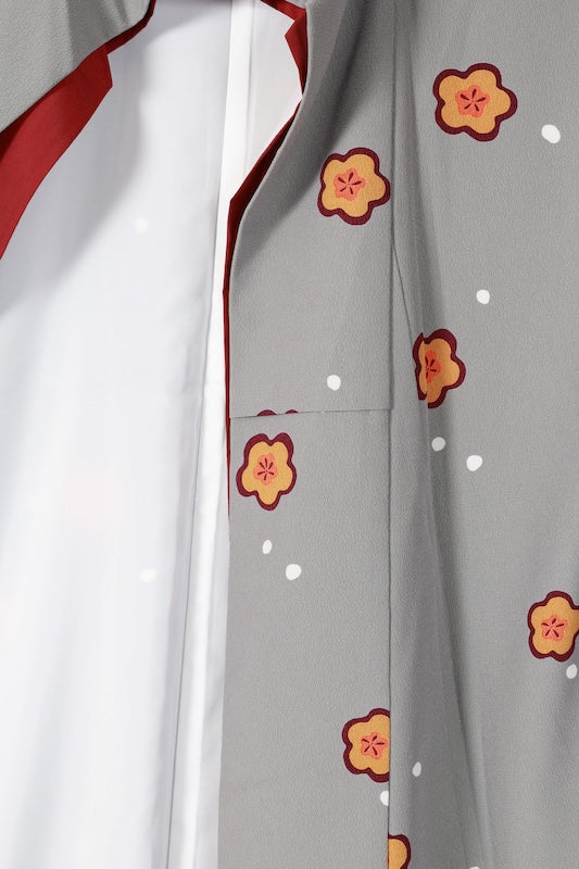 Japanese kimono,hakama,nagazyuban 3 piece set  used L-size  polyester /B1089