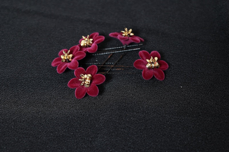 Hair Accessories  Purple & Gold  Set of 5  Brand New /D37