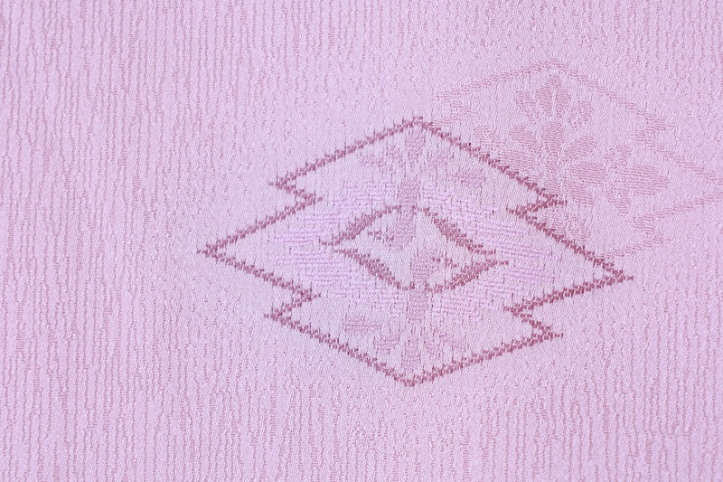 Japanese kimono used, light purple, continuous pattern, pine bark diamond pattern, L112