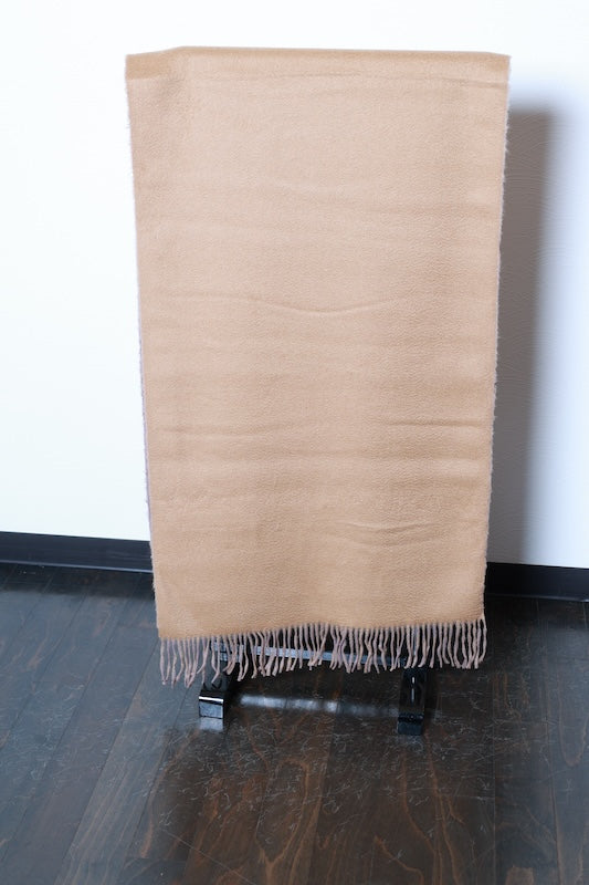 Cashmere stole beige reversible /D47