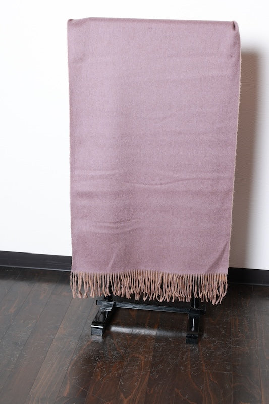 Cashmere stole beige reversible /D47