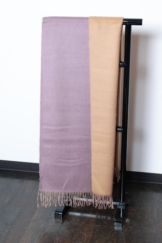 Cashmere stole beige reversible /D47