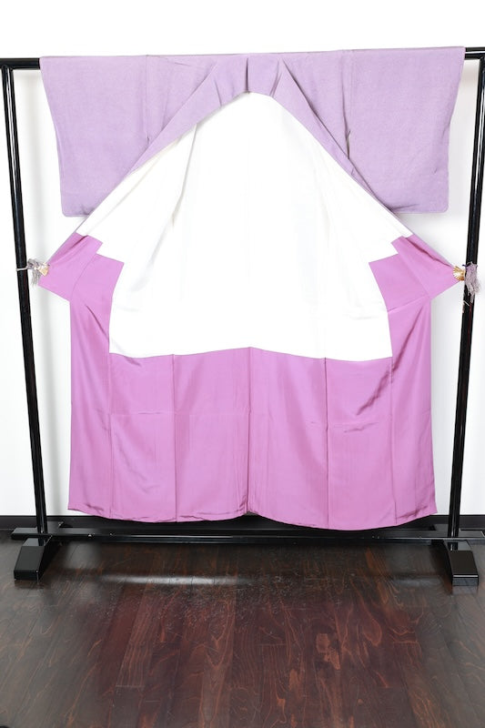 Komon kimono new elaborate A crisp purple　/D53
