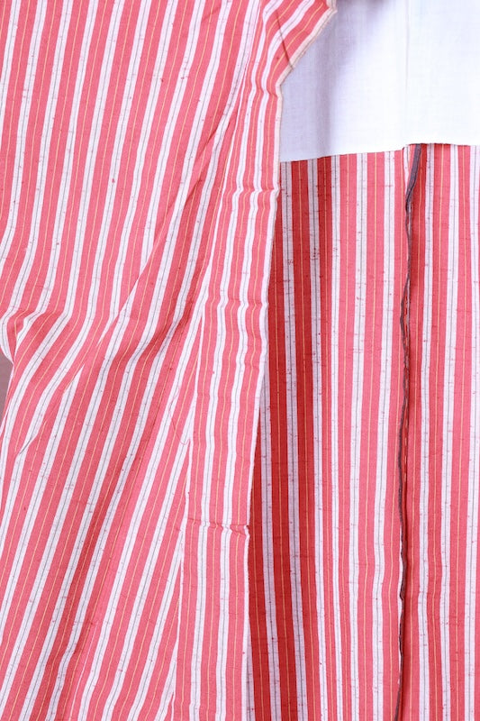 Komon kimono Red stripes used /D56