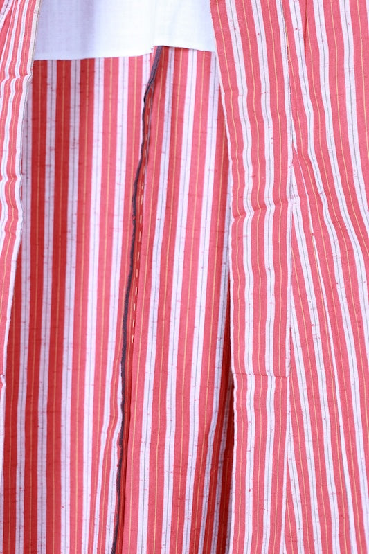 Komon kimono Red stripes used /D56