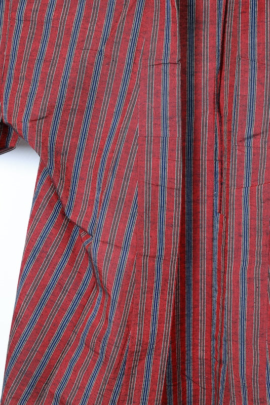 Tsumugi kimono Wine-red used /D60
