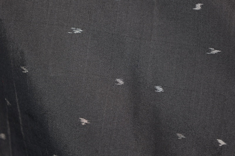 Tsumugi kimono black Hand-woven used /D61