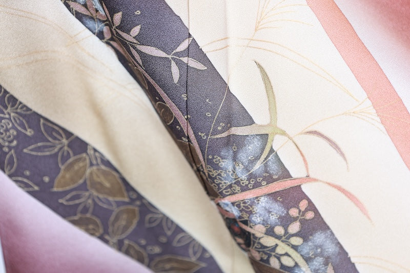Houmongi kimono brown beige new /D62