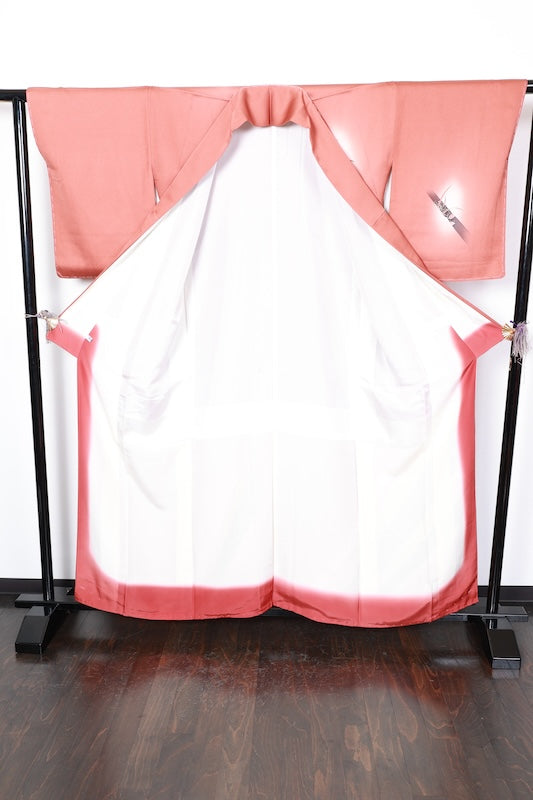 Houmongi kimono brown beige new /D62