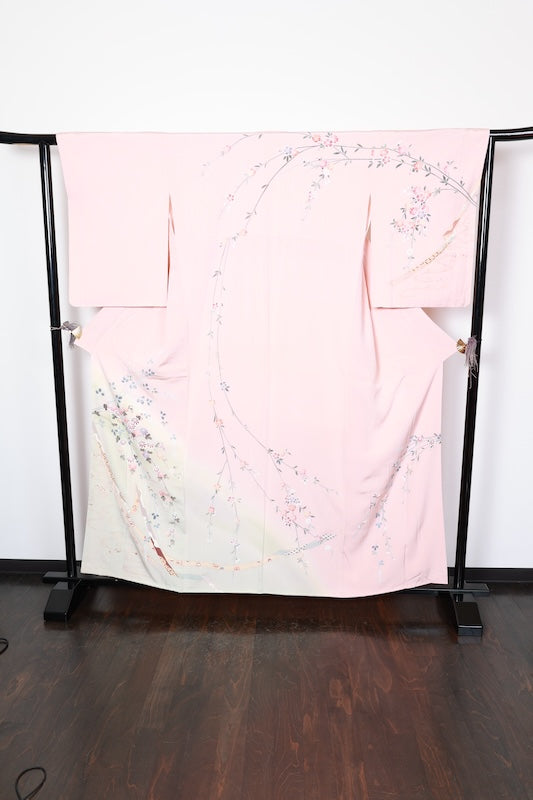 Houmongi kimono Cherry blossom pink new /R444