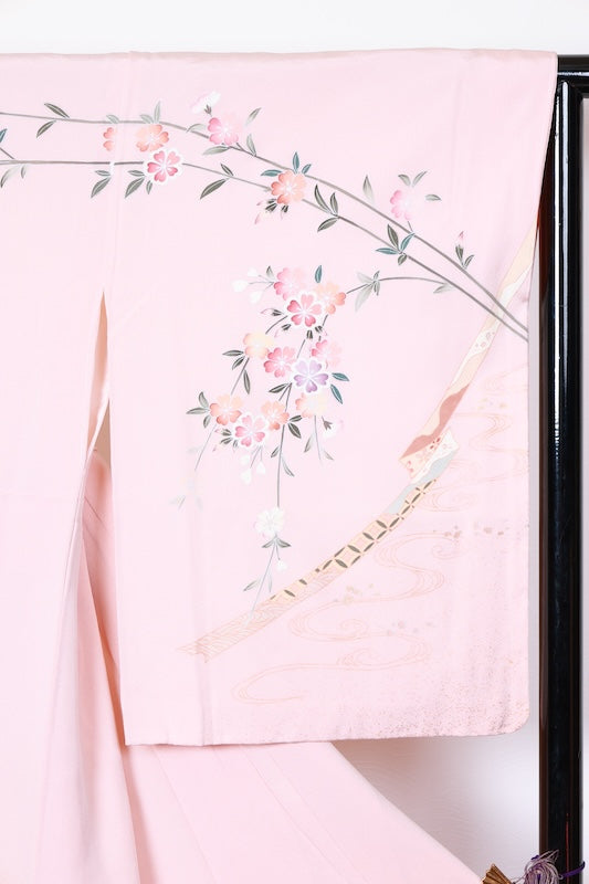 Houmongi kimono Cherry blossom pink new /R444