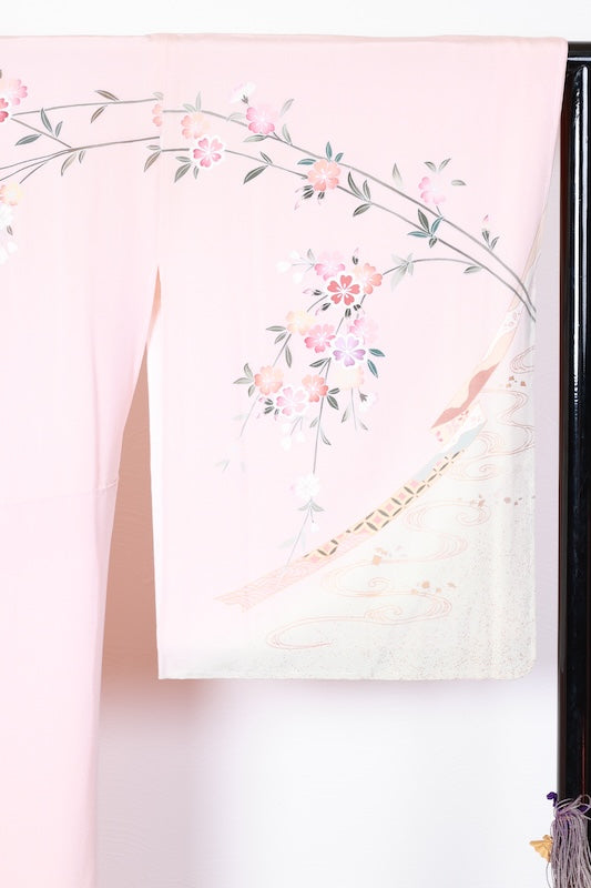 Houmongi kimono Cherry blossom pink new /R444