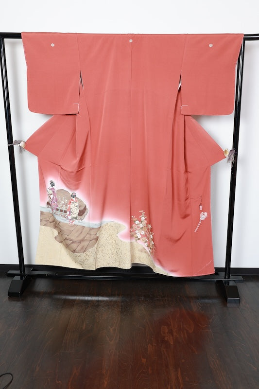 Irotomesode kimono Hand-drawn new /R