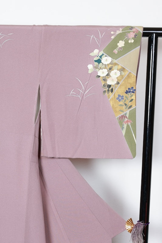 Houmongi kimono Pale purple gold /R450