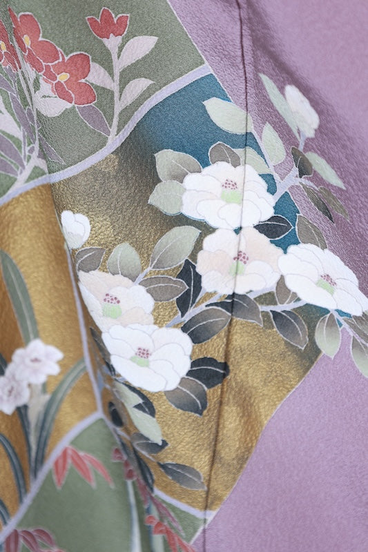 Houmongi kimono Pale purple gold /R450