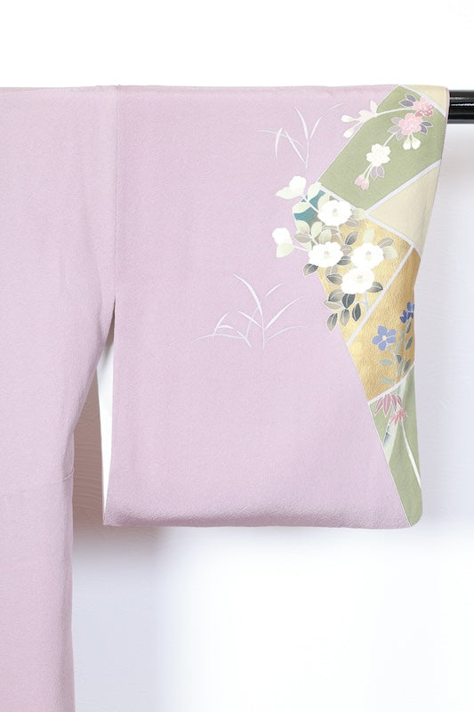 Houmongi kimono Pale purple gold /R450