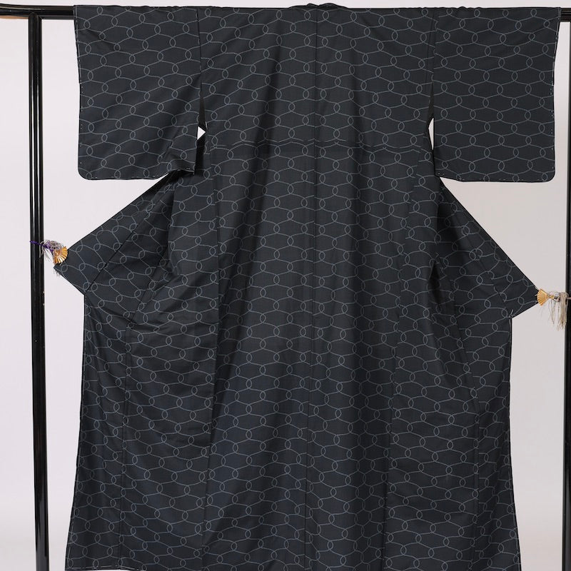 Japanese kimono  (Komon) M-size washable   polyester / 1357