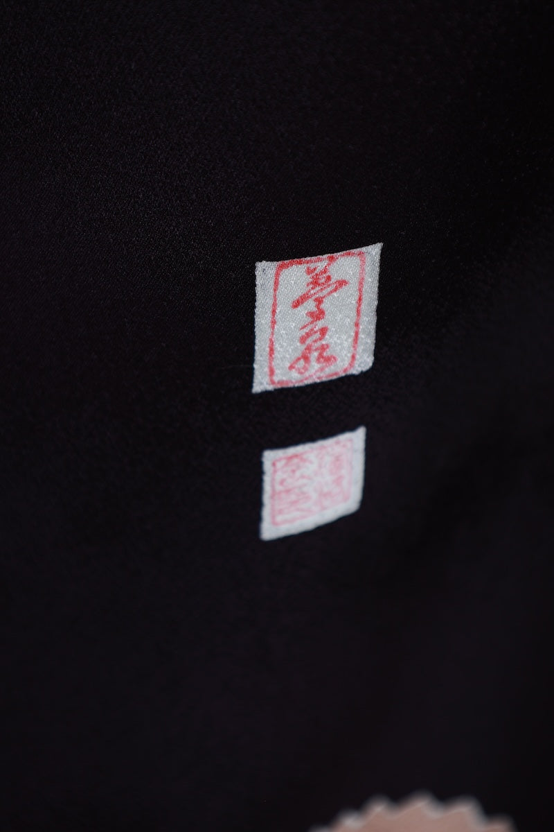 Houmongi kimono A refined deep bellflower-blue used /R425