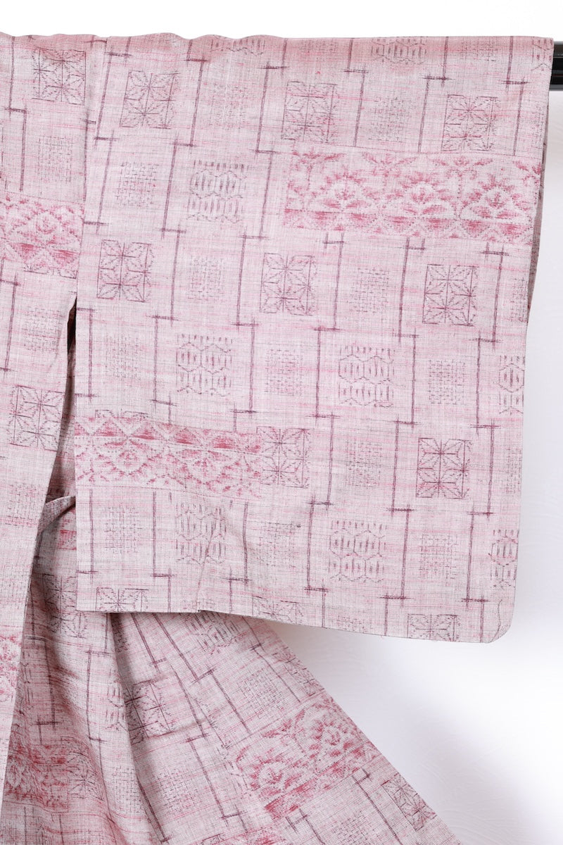 Tsumugi kimono Stylish purple used /R418