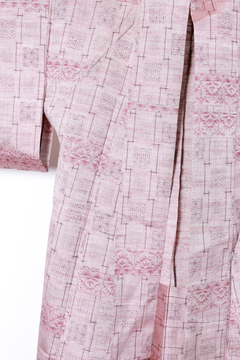 Tsumugi kimono Stylish purple used /R418