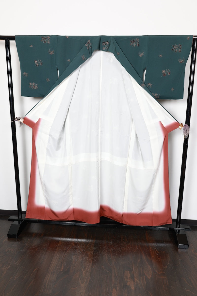 Edo komon kimono Hand-dyed /R446