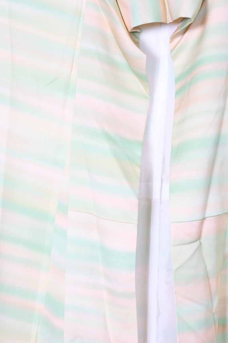 Tsukesage kimono yellow green /R434