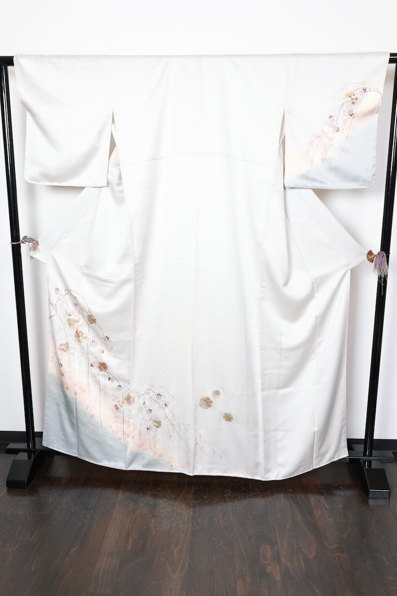 Houmongi kimono Light gray new /R435