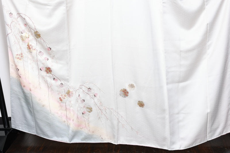 Houmongi kimono Light gray new /R435