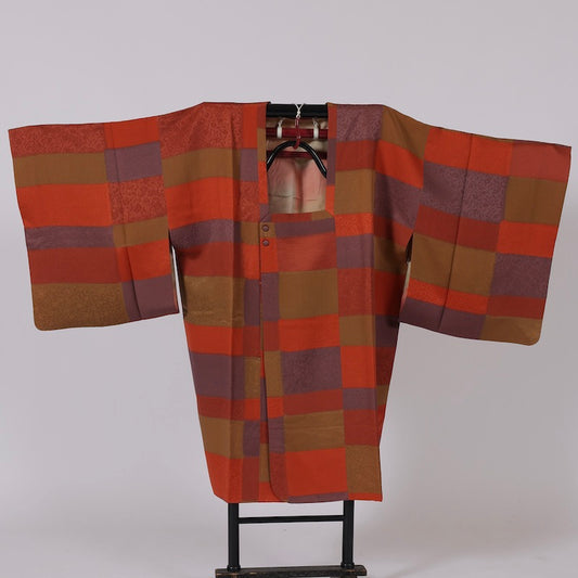 Japanese kimono  Coat (Michiyuki) M-size 100% silk  / 1380