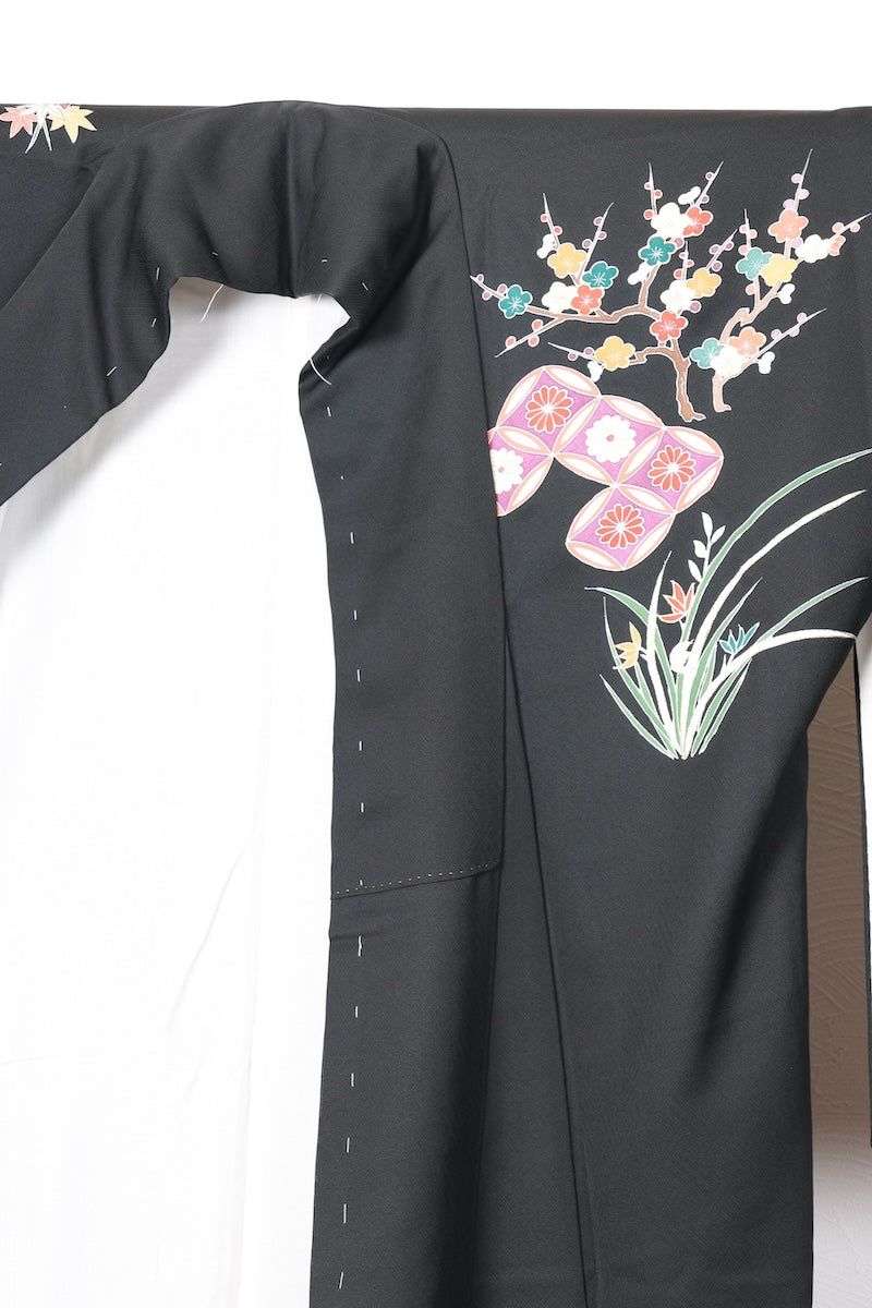 Houmongi kimono Basic black new /R436