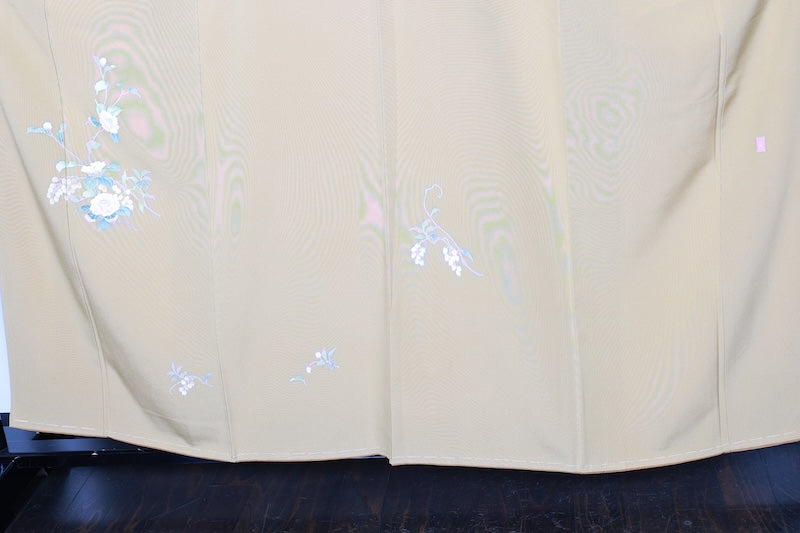 Tsukesage kimono masterd yellow Hand-drawn new /R439