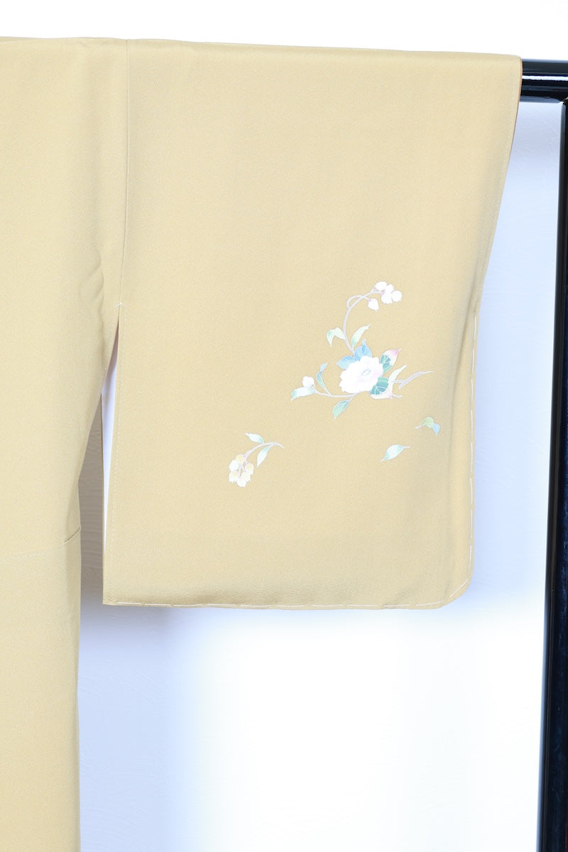 Tsukesage kimono masterd yellow Hand-drawn new /R439