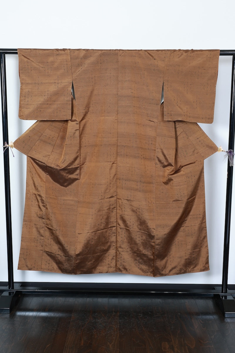 Tsumugi kimono Tea shade New, unused item /R491