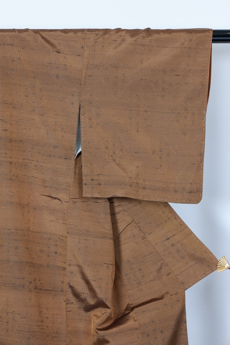 Tsumugi kimono Tea shade New, unused item /R491