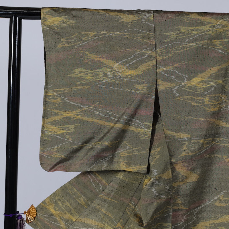 kimono  (Tsumugi) M-size 100% silk  / 1400